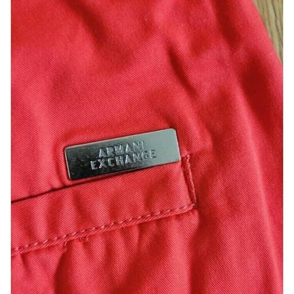ARMANI EXCHANGE Men's 9" Short Solid Stretch Twill Bemuda Orange Size 32 - Picture 6 of 9